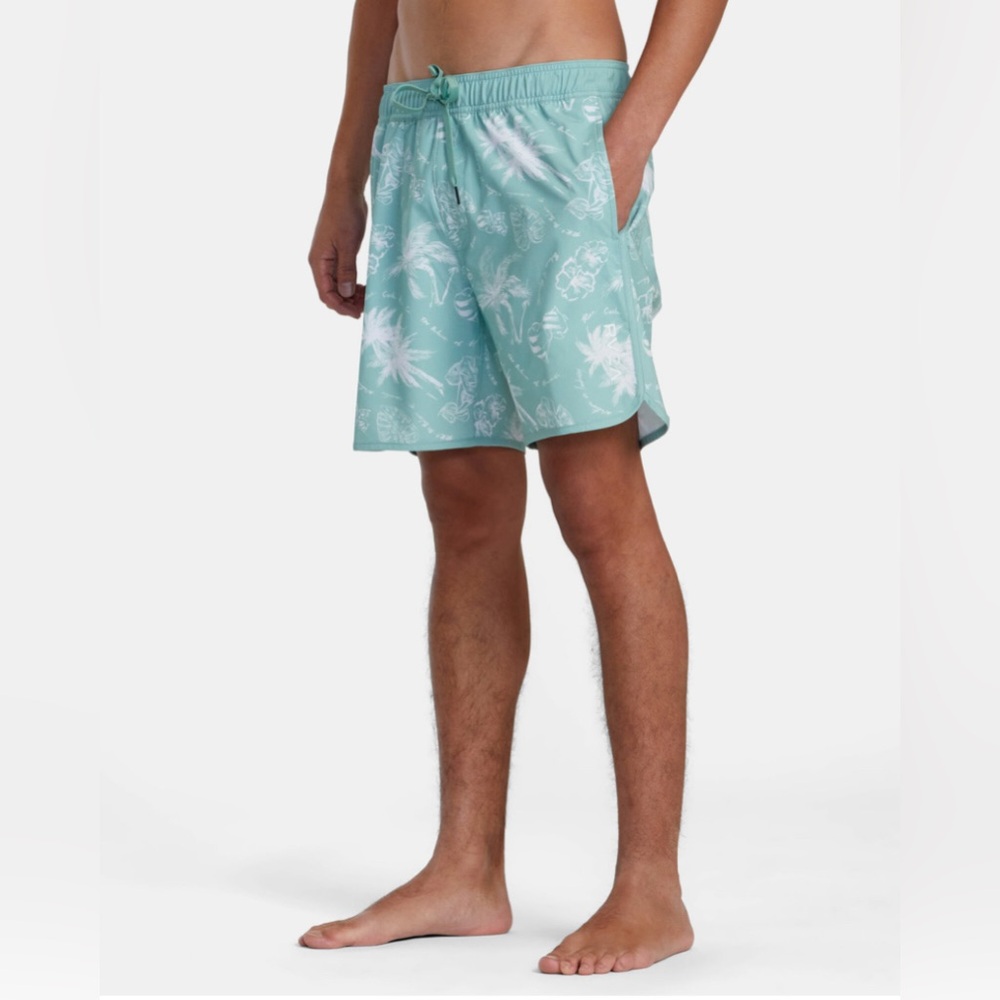 New mens Nordstrom  swimshorts swim trunks Size small BLUE TROPICAL STAMPS
